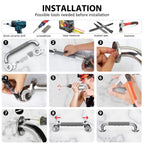 opove 12" Grab Bars for Shower and Bathroom, Anti-Slip Shower Handles for Elderly, Seniors, Handicap & Pregnant Women, Gray (1 Pack)