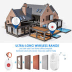 ChunHee Wireless Caregiver Pager Call Button Nurse Alert System Call Bell for Home/Elderly/Patient Emergency Vibration Pager 1 Transmitter+1 Receiver(800+Feet Operating Range)