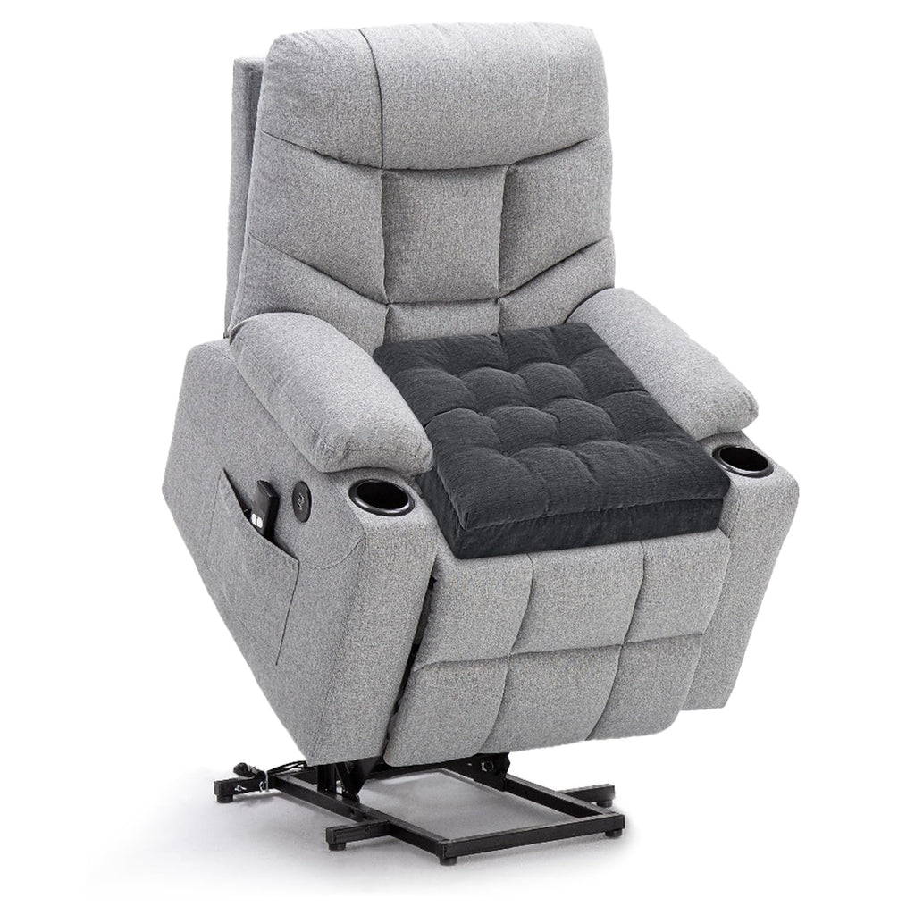 HAVARGO Recliner Cushions for Elderly, 20x20x5 Inch Thick Chair Cushion Patent Design Soft Tufted Dual Layer Booster Seat Cushions for Seniors Recliner Risers Gray 1P