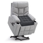 HAVARGO Recliner Cushions for Elderly, 20x20x5 Inch Thick Chair Cushion Patent Design Soft Tufted Dual Layer Booster Seat Cushions for Seniors Recliner Risers Gray 1P