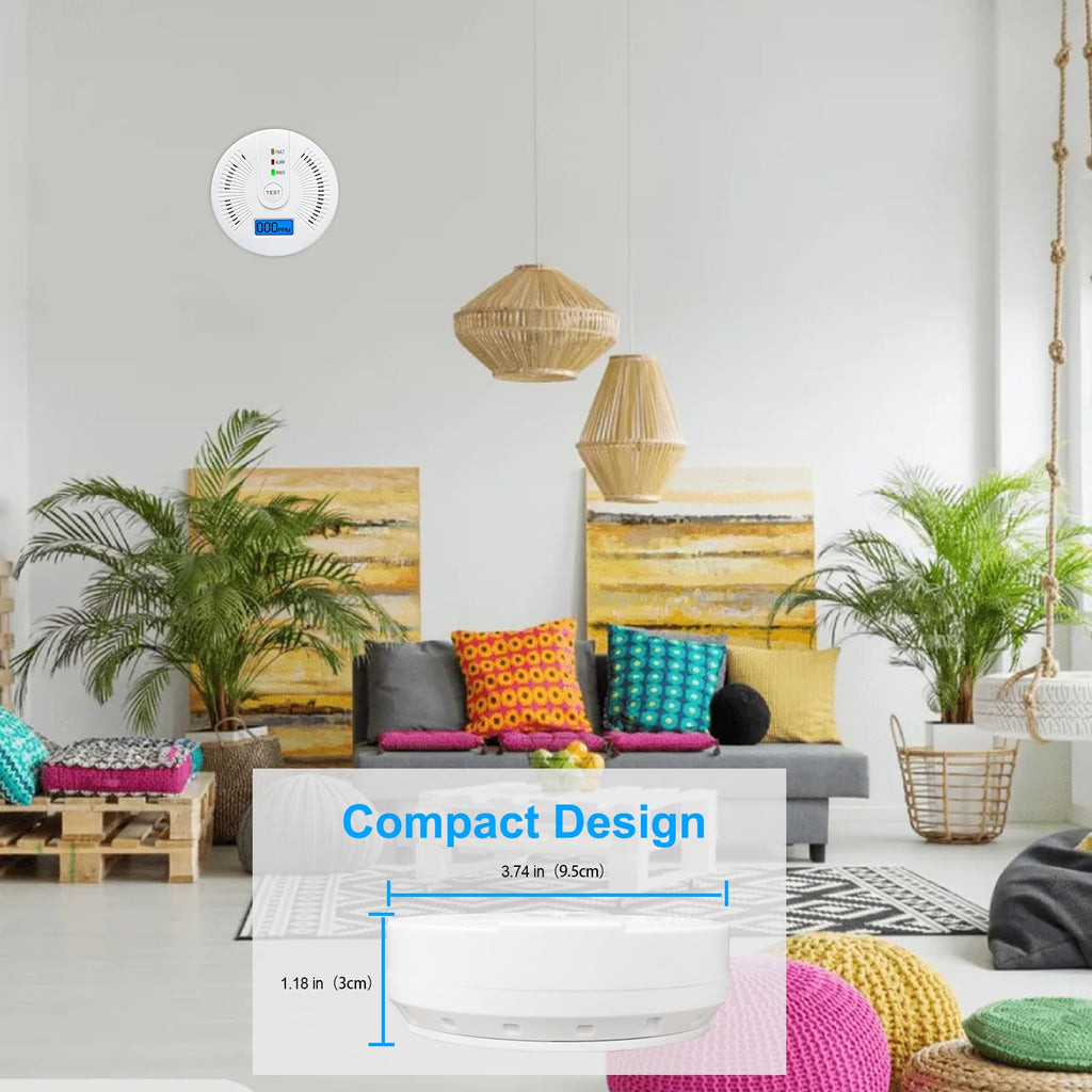 3 Packs Carbon Monoxide Detectors,CO Alarm Detectors Monitor Battery Operated with Digital Display for House Kitchen Office Hotel Restaurant（Batteries NOT Included）