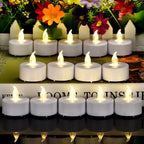 Hanzim LED Tea Lights Candles- 100PACK Warm White Flameless Candles Realistic and Bright Flickering Long Lasting 200Hours for Holiday Celebration,Party,Home Decoration Warm Yellow,Battery Operated