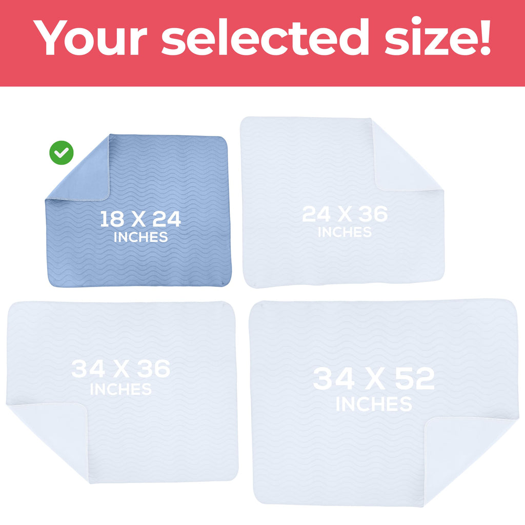 Utopia Bedding Waterproof Incontinence Bed Pads 18 x 24 Inches (Pack of 80, Blue), Washable and Reusable Underpads for Adults, Elderly and Pets, Absorbent Protective Pads