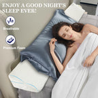 Bed Wedge Pillow Headboard, Ultra Soft Wedge Gap for King Size Bed, Memory Foam Bed Crack Pillow with Washable Cover, 76" x 10" x 6"