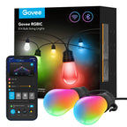 Govee Smart Outdoor String Lights H7020, RGBIC Warm White 48ft LED Bulbs for Halloween Decorations, Christmas, WiFi Patio Lights Work with Alexa, Google Assistant, APP Control, IP65 Waterproof