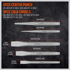 HORUSDY 16-Piece Punch and Chisel Set, Including Taper, Cold Chisels, Pin, Center