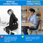 Elegant Lumbar Support Pillow for Office Chair - Ergonomic Back Support with Breathable 3D Mesh Cover, Ideal Gifts for Women,Birthdays & Holidays, Well-Suited for Office Chairs, Gaming Chairs (Black)