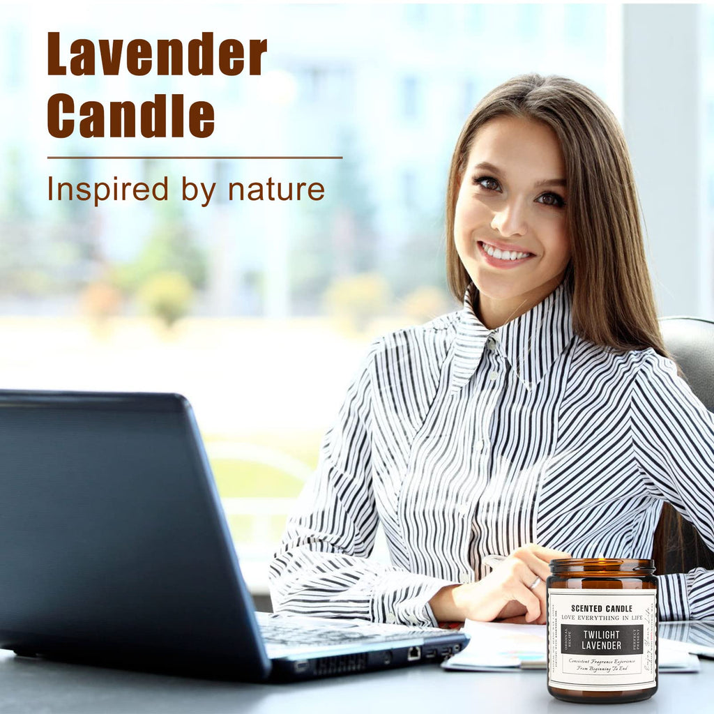 4 Pack Candles for Home Scented, Lavender Sage Sandalwood Candles, 28 OZ Aromatherapy Jar Candles, 50 Hours Long Burning Time, Christmas Scented Candle Set Gifts for Women and Men