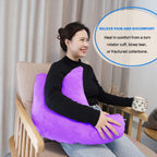 zimucxn Shoulder Surgery Pillow, Ergonomic Rotator Cuff Pillow, Comfortable Post Shoulder Surgery Pillow, Adjustable Structure Provide Support, Shoulder Pain Relief, Firm and Removable(Purple)