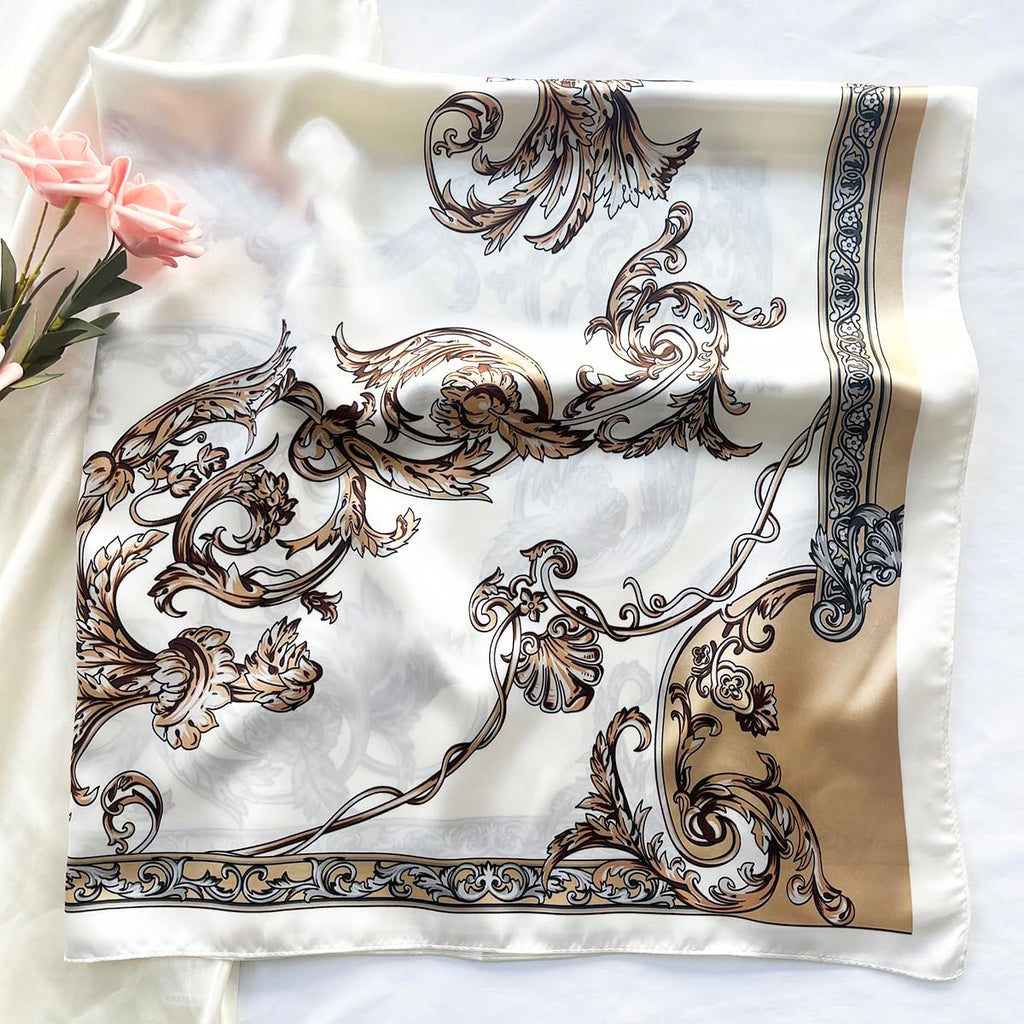 Silk Like Head Scarf for Women - Satin Large Hair Scarves - 35" Square Silk Hair Wrap for Sleeping with Gift Packed