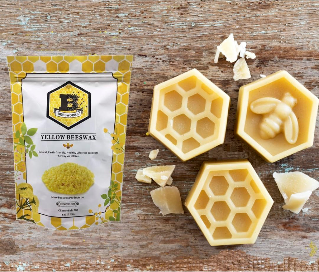Beesworks Yellow Beeswax Pellets (3 lb) | 100% Pure, Cosmetic Grade, Triple-Filtered Beeswax for DIY Skin Care, Lip Balm, Lotion, and Candle Making