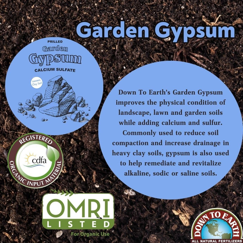 Down to Earth Organic Garden Gypsum Calcium Sulfate, 5 lb