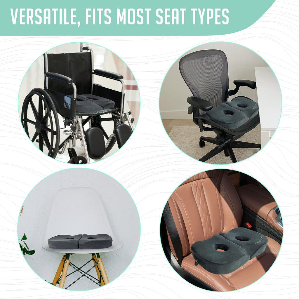 Cushy Tushy Foldable Sit Bone Seat Cushion - for Sit Bone Pain, Hip, Butt, Ischial Tuberosity, Hamstrings, and Sciatica Pain Relief - for Home, Office, and Driving…