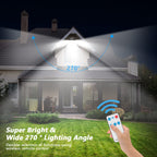 Mokot Solar Lights Outdoor, 288 LED 2800LM Solar Motion Sensor Outdoor Lights with Remote Control, 4 Heads lP65 Waterproof Solar Flood Security Lights for Outside Patio Wall -2PACK