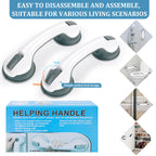 2-Pack Shower Handle Safety Grab Bars with Suction Cups for Bathtubs and Showers - Bathroom Rails Aid for Seniors, Elderly, Handicap - Wall & Bath Tub Toilet Support 12Inch