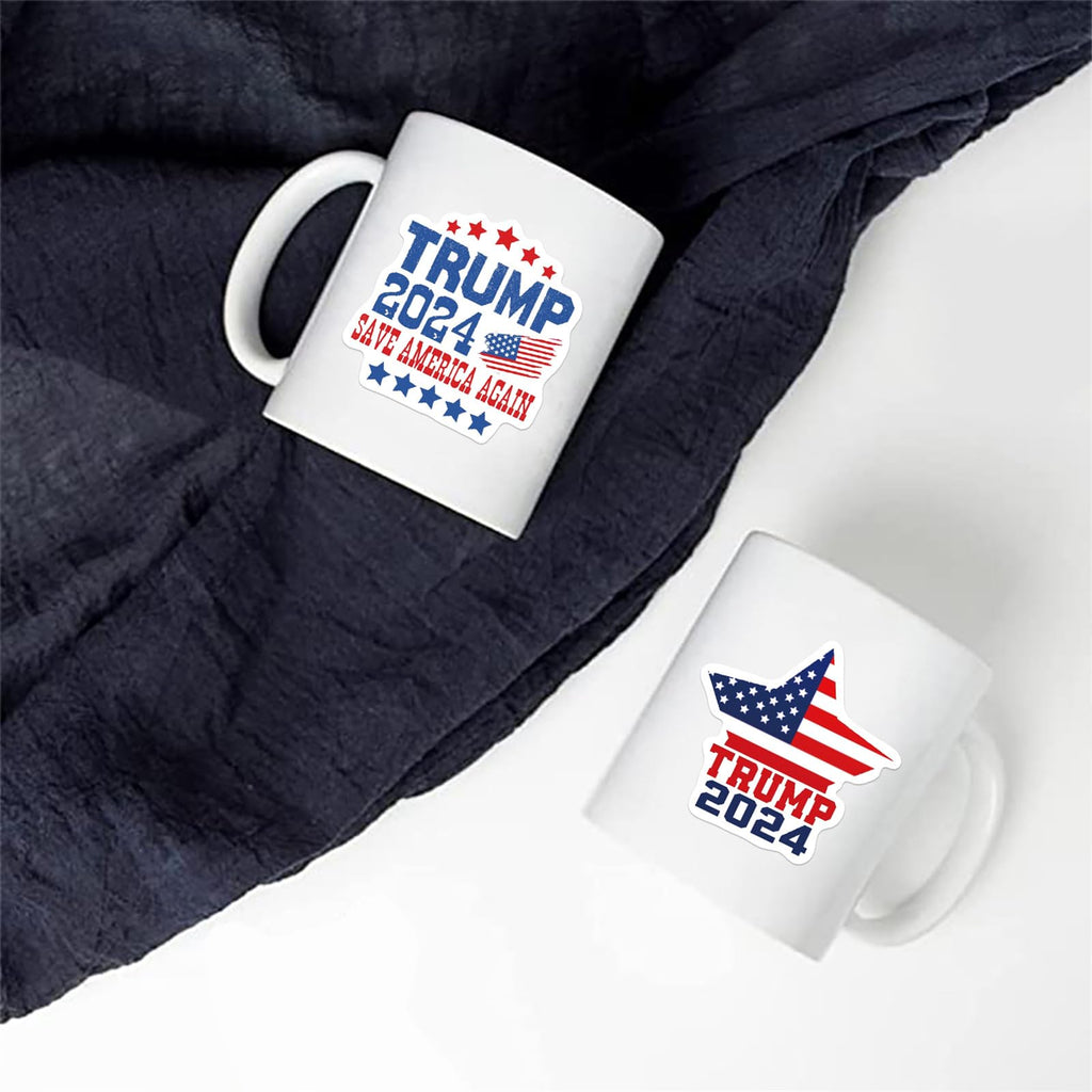 50Pcs Donald Trump Stickers, Trump 2024 Stickers, Funny USA Presidential Election Stickers for Water Bottles, American Flag Gifts for Kids Men and Women (Trump 50)