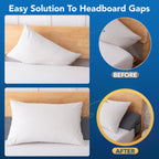 Teemour Full Size (54"x10"x6") Bed Wedge Pillow Headboard Pillow Mattress Wedge Triangle Pillow Long Bolster Pillow Bed Gap Filler (0-7") Mattress Gap Filler Between Your Headboard and Mattress