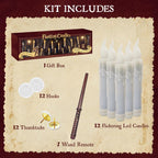 ORIENTAL CHERRY Halloween Decorations - Floating Candles with Wand - 12 Pcs Magic Flickering Warm Light Flameless Floating LED Candle Decor for Indoor Home Room Classroom Bedroom Party