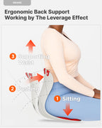 curble Grand(Extra Wide & Sturdy) – Ergonomic Back and Lumbar Support for Good Posture Correction and Back Pain Relief, Perfect for Office, Floor Seat, and Work from Home, Patented (Red)