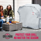 Grillman Premium BBQ Grill Cover. Rip-Proof & Waterproof (58" L x 24" W x 48" H, Tan) Top Heavy Duty Large Grill Cover for Weber Spirit, Genesis, Charbroil, etc. Barbecue Cover and Gas Grill Covers