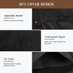 iBirdie Outdoor Waterproof and Weatherproof Hot Tub Cover 90 x 90 inch fit 89 x 89 or 88 x 88 or 87 x 87 Square SPA 600D Heavy Duty Protectors Protective Cover Cap