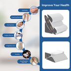 Ahpmeoa 6PCS Wedge Pillow Set for After Surgery, Bed Wedge Pillow Post Surgery, Wedges Pillows for Back Pain Relief, Acid Relux, Sit Up Pillow for Beds, Beds Wedges & Body Positioners, White/Grey