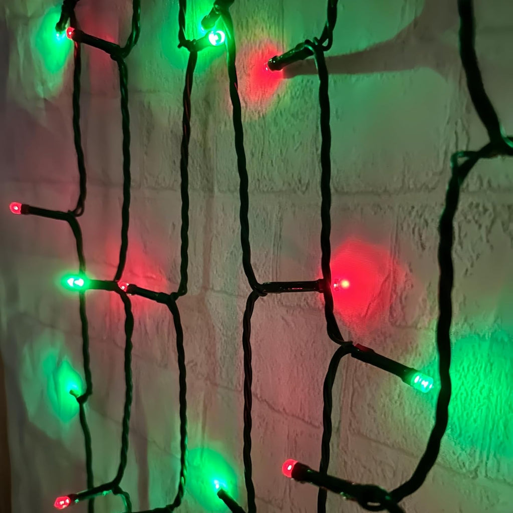 82FT 200 LED Red Green Christmas Lights Outdoor/Indoor, Timer & Memory Function & 8 Modes, Extendable Green Wire, Waterproof Fairy String Lights for Xmas Tree Holiday Party Garden Yard (Red & Green)
