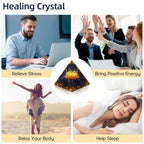 Hopeseed Orgone Pyramid for Positive Energy, Orgonite Citrine&Blue Sandstone Stones Healing Crystals Pyramid for Reduce Stress Chakra Reiki Healing Meditation Attracts Lucky and Success