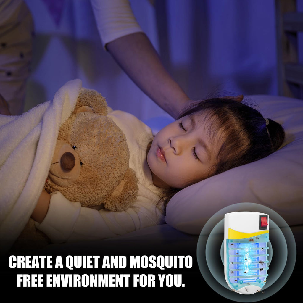 4 Pack Indoor Bug Zapper, Electric Plug in Mosquito Killer with Blue Light Attractant, Portable Pest Control for Living Room, Kitchen, Baby Room, Office (Plug in Bug Zapper)