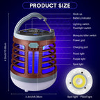 2 Pack 3 in 1 Bug Zapper USB Rechargeable Mosquito Killer Portable Waterproof Mosquito Repellent Outdoor Indoor LED Lantern Bug Zapper Camp Light SOS Emergency Light for Home, Backyard, Patio (Red)