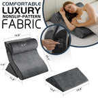 Qirroboni 4PCS Orthopedic Bed Wedge Pillow Set, Adjustable Pillows for Neck, Back and Leg Pain Relief Comfortable & Post Surgery Foam - Heartburn, Anti Snoring, Acid Reflux & GERD Sleeping Grey