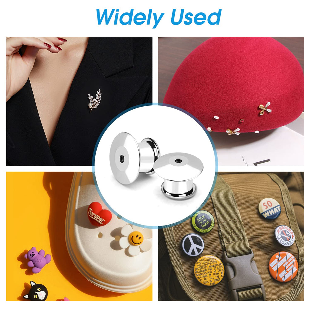 100PCS Metal Pin Backing for Brooch Enamel Lapel Pin Lock Keeper Clasp