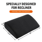 HOMBYS Lumbar Support Pillow for Recliner Chair, Memory Foam Back Support Cushion for Elderly,Extra Large Lumbar Support Pillow with Extension Straps