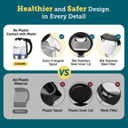 COSORI Electric Kettle, No Plastic Contact with Water, 1.7L/1500W, Stainless Steel Inner Lid & Filter, Tea Kettle For Coffee & Tea, Hot Water Kettle Teapot Boiler & Heater, Automatic Shut Off, Black