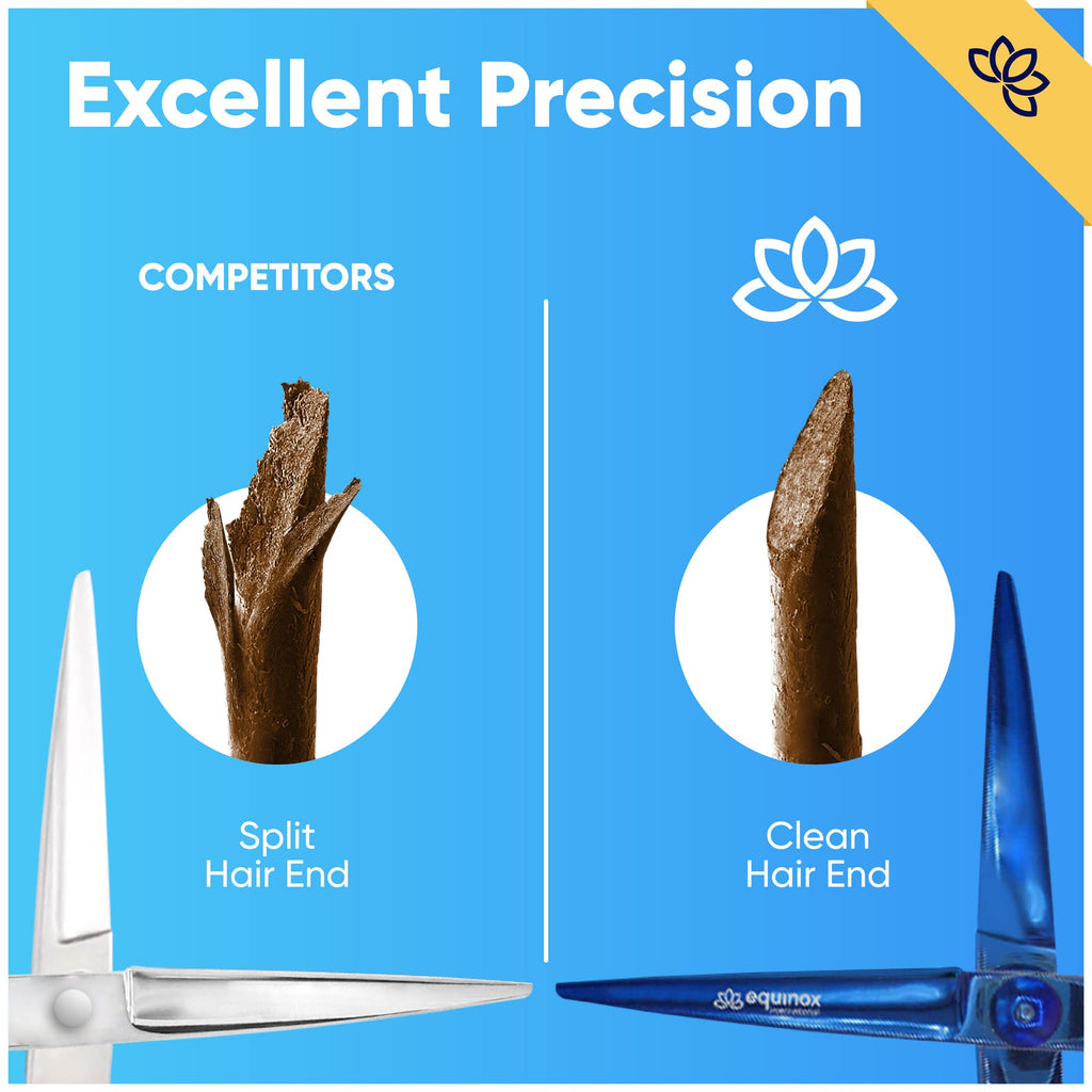 Equinox Professional Razor Edge Series Barber Hair Cutting Scissors - Japanese Stainless Steel Salon Scissors - 6.5” Overall Length - Fine Adjustment Tension Screw - Premium Shears for Hair Cutting