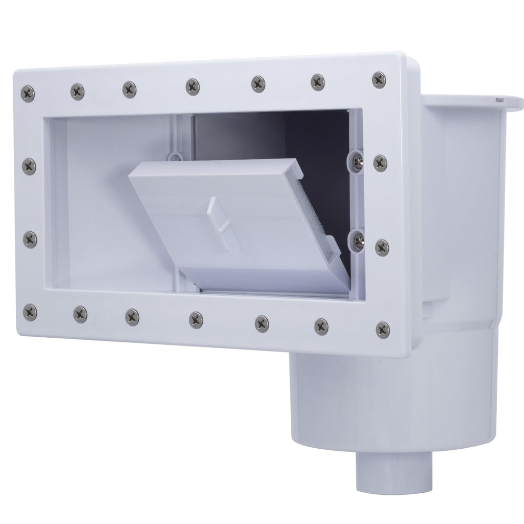 Rx Clear Heavy Duty Wide-Mouth Complete Thru-Wall Skimmer Kit for Above-Ground Swimming Pool | Made of Non-Corrosive Abs Plastic | Chemical Resistant | White