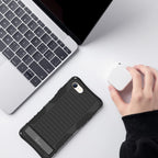 E-Tree Compatible with iPhone SE 2022 Case/iPhone SE 2020/iPhone 8/7, with Crossbody Strap and Stand, Protection Shockproof Hard Phone Case Black, Perfect for Go Outside and Kid Elderly