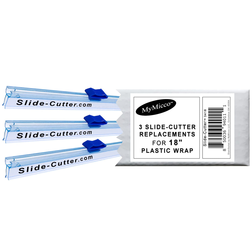 3418, Slide Cutter, Replacements, for 18” Foodservice Plastic Wrap Film - 3 Pack