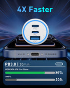 iPhone 17/16/15 Pro Max Car Charger, 67W 3-Port Fast USB C Car Charger Power Cigarette Lighter Adapter with 3FT USB C to C Cable for iPhone 17/17 Pro/Air/17e/16/15 Pro Max/Plus/16e, iPad