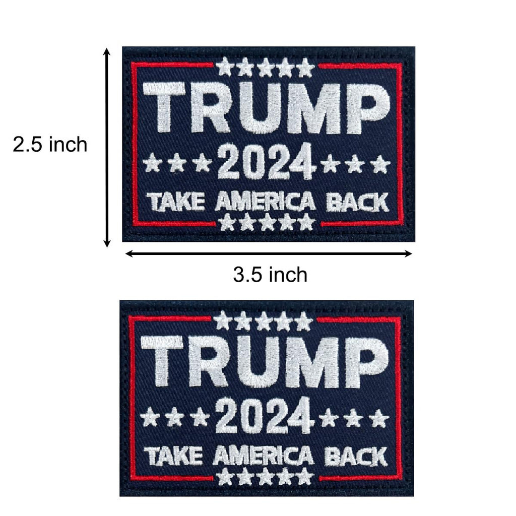 Harsgs 2PCS Trump Patch, Take American Back Hook & Loop Patch for Caps Bags Vests Military Uniforms