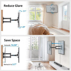 Full Motion TV Wall Mount for Echo Show 21/15 and 13-43 Inch Flat Curved Screen TVs & Monitors, Max VESA 200x200mm up to 44lbs, TV Mount Wall Bracket with Rotation Swivel Tilt Extension
