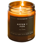Calyan Wax Soy Wax Candle, Aspen & Fog Scented Candle for The Home | Premium Candle with Essential Oils | 7.2 oz 57 Hour Burn | Soy Candle in Amber Glass Jar | Aromatherapy GIF