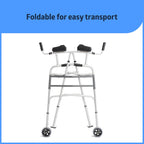 Medline Upright Aluminum Junior Folding Walker – Comfortable, Maneuverable, for Injury, Balance, Posture & Recovery