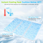 Laokiiy Cooling Seat Cushion, Y28°F Desk Chair Cushion Reusable Ice Mat with PCM Cooling Mat Technology, No Condensation, Foldable & Portable Chair Cushion for Office, Camping, Bed, Car