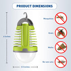 vertmuro Portable Bug Zapper Outdoor Indoor, Electric Mosquito Fly Killer Lamp with Three Lighting Mode, USB Rechargeable Light Bulb Zapper for Camping, Home, Patio (1 Pack)