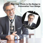 Man in Black ID Badge Prop Costume, Man in Black ID Badge Holder with Lanyard, Decorative Cosplay Spy Decorations Secret Agent ID Card Holder, Christmas,Halloween Costumes ID Badge Props,Black, 1 Pack