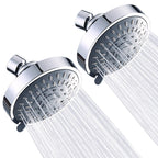 AISOSO Shower Head 2 PCS, 5 Modes High Pressure Shower Heads for Relaxed Shower Experience, 4.1 Inch Bathroom Fixed Showerhead Even at Low Water Pressure for Powerful Spray, Chrome