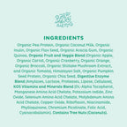 KOS Vegan Protein Powder, Unflavored & Unsweetened - Low Carb Pea Protein Blend, Organic Superfood Rich in Vitamins & Minerals - Keto, Soy, Dairy Free - Meal Replacement for Women & Men - 20 Servings
