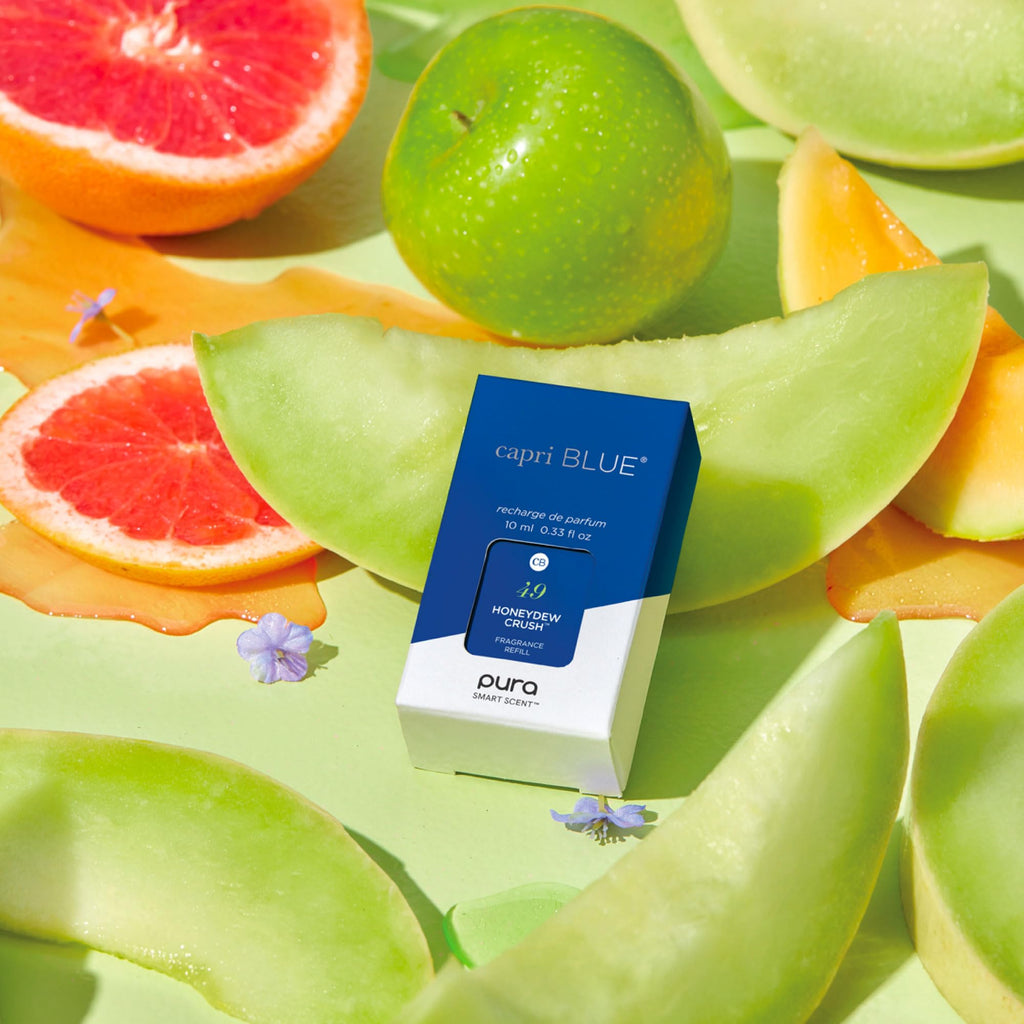 Capri Blue Honeydew Crush Pura Refills – 2-Pack Bundle of Pura Oil Diffuser Refills – Pura Diffuser Refills with Fruity Scents – Long-Lasting Aromatherapy Diffuser Refills (Pack of 2)