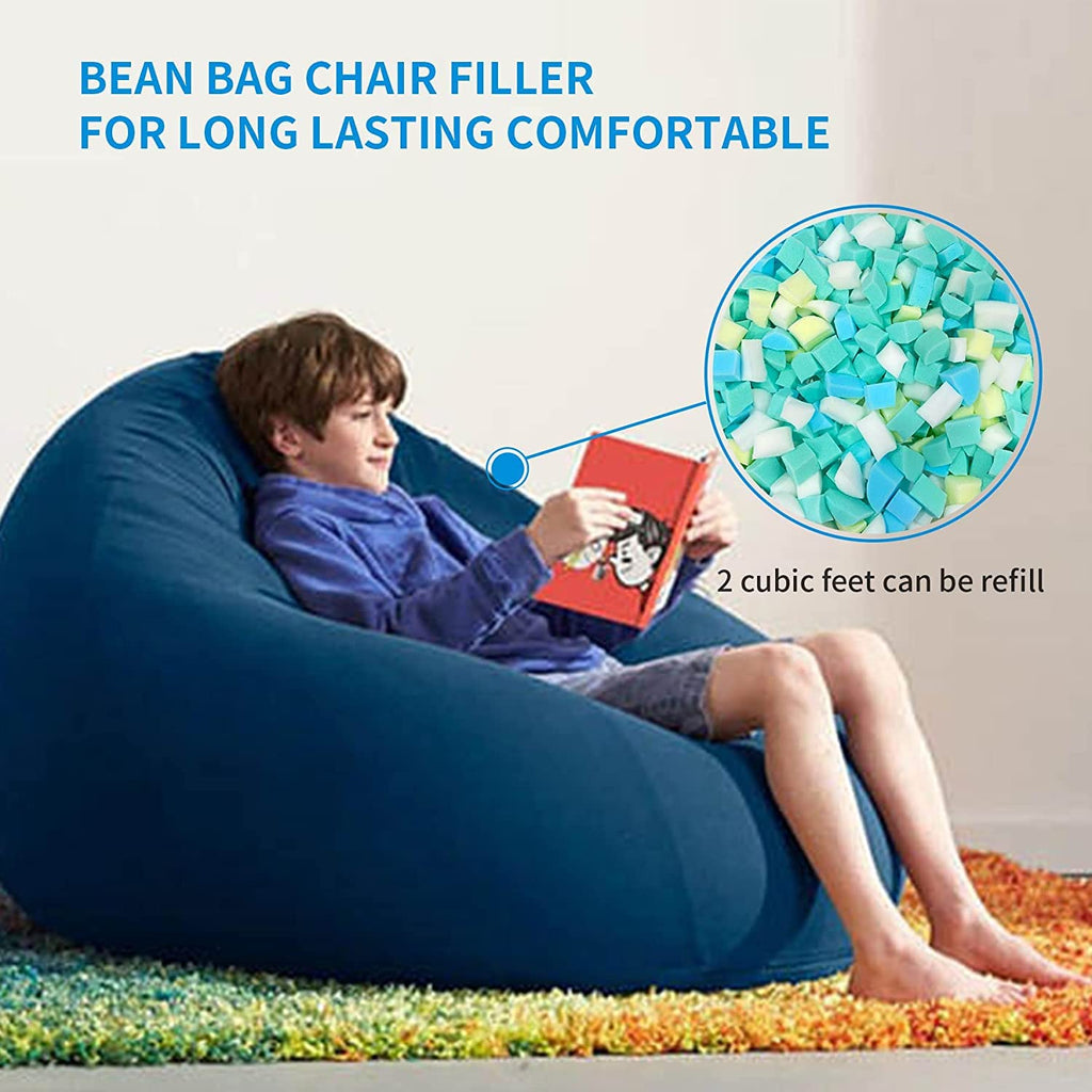 Welacer Shredded Memory Foam Filling 5lbs for Bean Bag Filler, Without Added Gel Particles, Premium Soft Refill and Great for Stuffing, Multi Color and Shape